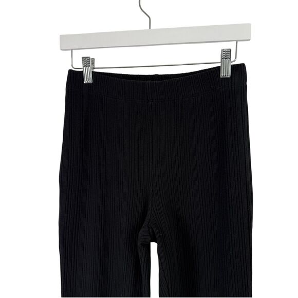 Vince Rib Flared Pant Black Pull On Stretch High Rise Capsole Womens Size Small - Picture 3 of 7